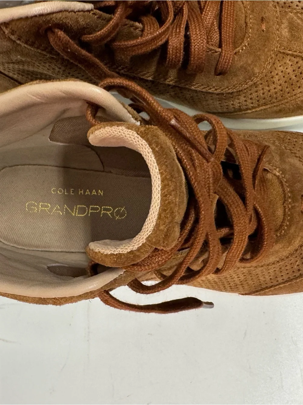 Cole Haan Women's GrandPro Suede Sneakers in Chestnut - Picture 4 of 8